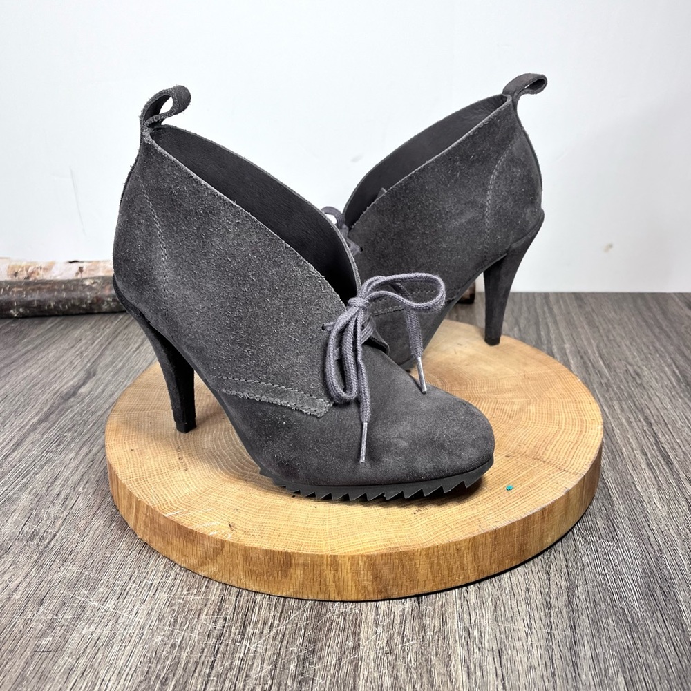 *Pedro Garcia | Yasu Lace-Up Suede Ankle Bootie Fox Brown High Heel Size 6.5
